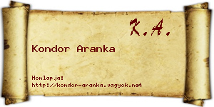 Kondor Aranka névjegykártya